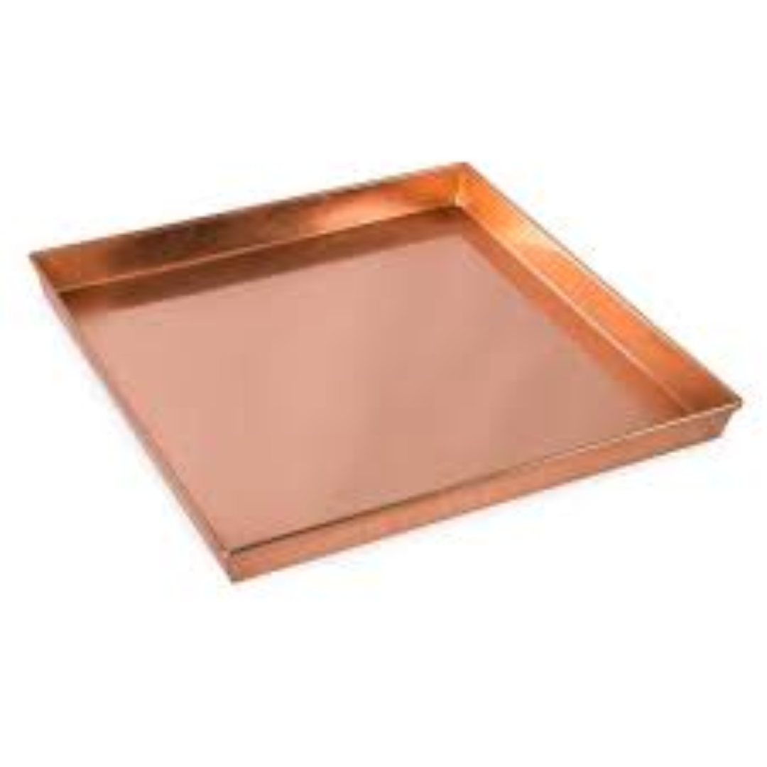 F640 ELG071 TRAYS SQUARE COPPER 33X33X2CM